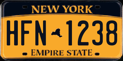 NY license plate HFN1238