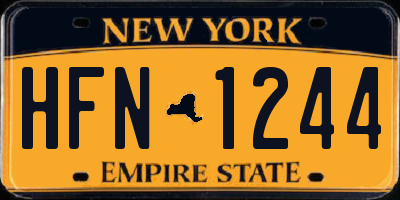 NY license plate HFN1244