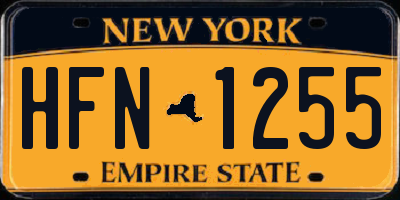 NY license plate HFN1255
