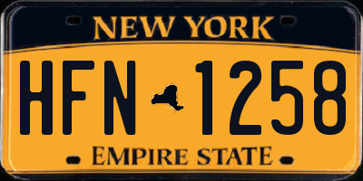 NY license plate HFN1258