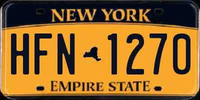 NY license plate HFN1270
