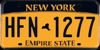 NY license plate HFN1277