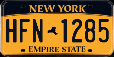 NY license plate HFN1285