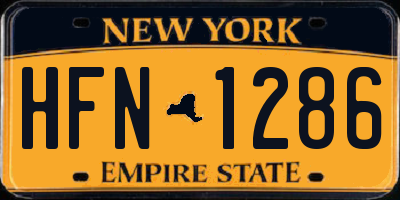 NY license plate HFN1286