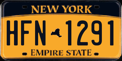 NY license plate HFN1291