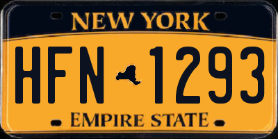 NY license plate HFN1293