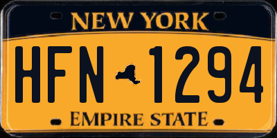NY license plate HFN1294