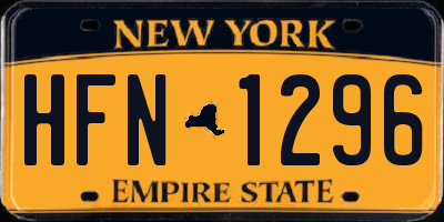 NY license plate HFN1296