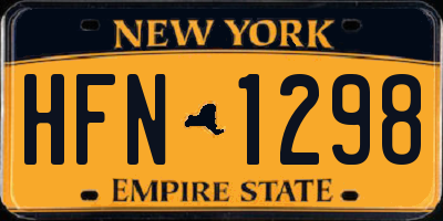 NY license plate HFN1298