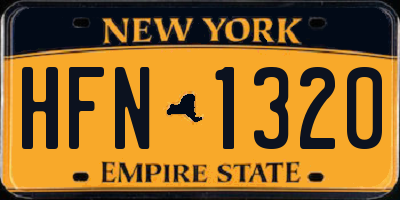 NY license plate HFN1320