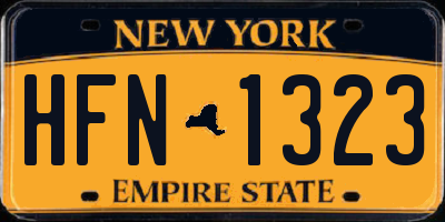NY license plate HFN1323
