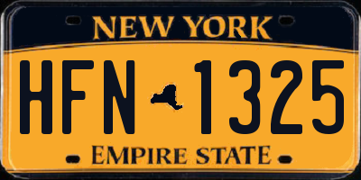 NY license plate HFN1325