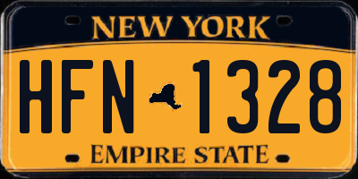 NY license plate HFN1328