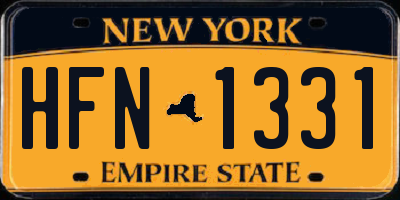NY license plate HFN1331