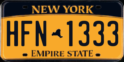 NY license plate HFN1333