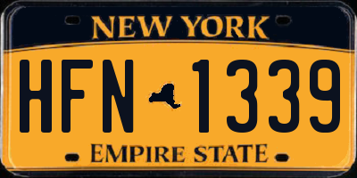NY license plate HFN1339