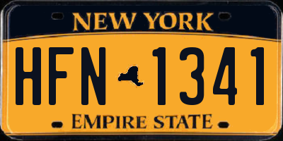 NY license plate HFN1341