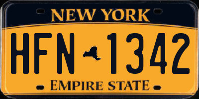 NY license plate HFN1342