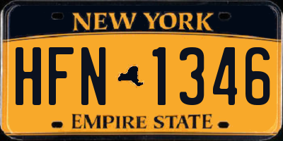 NY license plate HFN1346