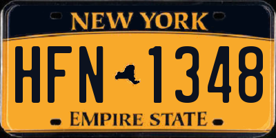 NY license plate HFN1348