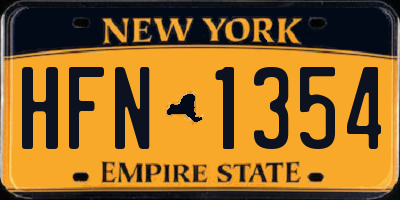 NY license plate HFN1354