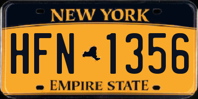 NY license plate HFN1356