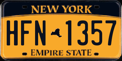 NY license plate HFN1357