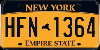 NY license plate HFN1364