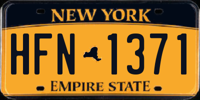NY license plate HFN1371
