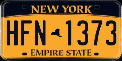 NY license plate HFN1373