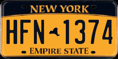 NY license plate HFN1374