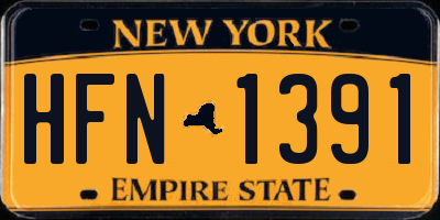 NY license plate HFN1391