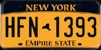 NY license plate HFN1393