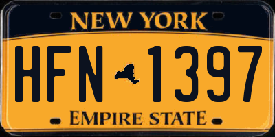 NY license plate HFN1397
