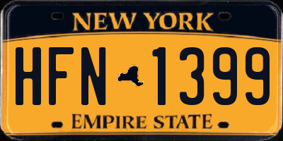 NY license plate HFN1399