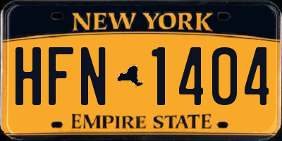 NY license plate HFN1404