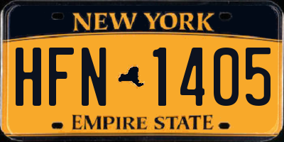 NY license plate HFN1405