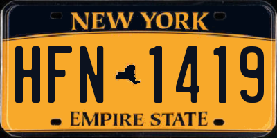 NY license plate HFN1419