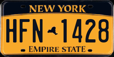 NY license plate HFN1428