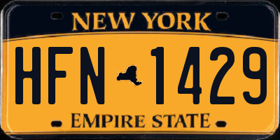 NY license plate HFN1429