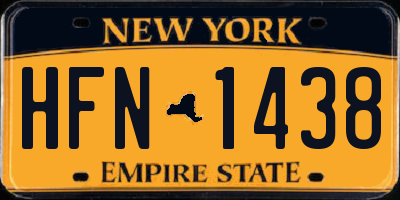 NY license plate HFN1438
