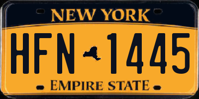 NY license plate HFN1445