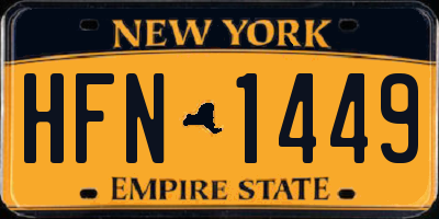 NY license plate HFN1449