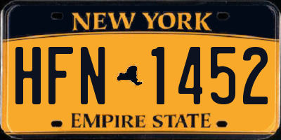 NY license plate HFN1452