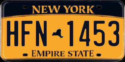 NY license plate HFN1453