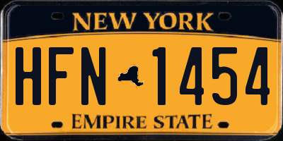 NY license plate HFN1454