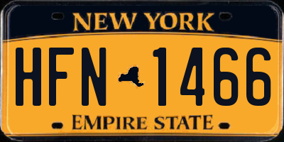 NY license plate HFN1466