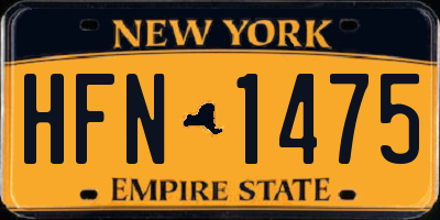 NY license plate HFN1475