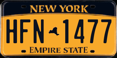 NY license plate HFN1477