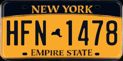 NY license plate HFN1478